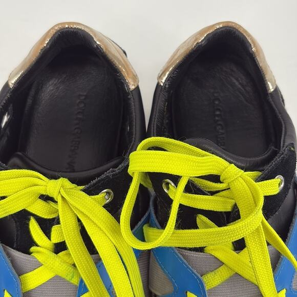 Dolce & Gabbana Men’s Black Multi Lace Up Sneakers Size 8 - Picture 3 of 12